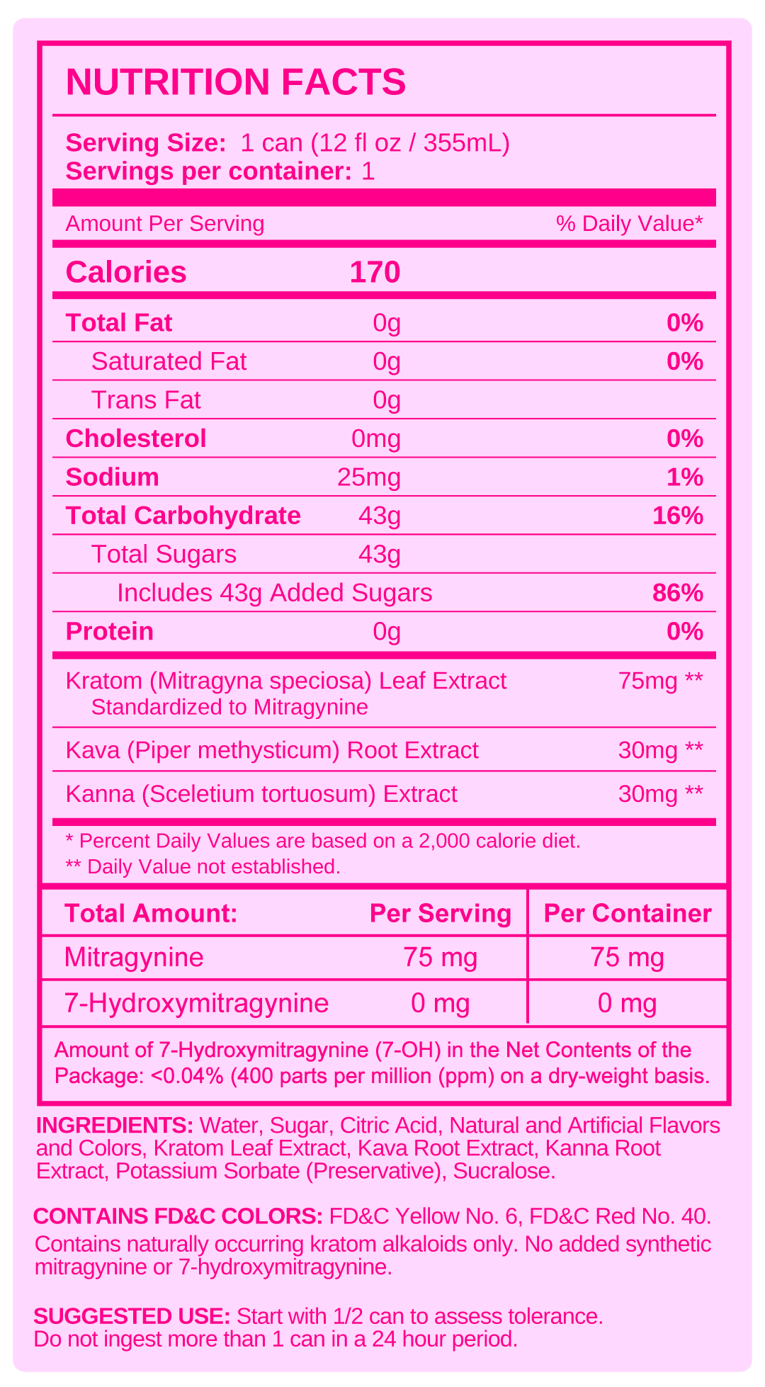 Nutrition facts — Exotic Mango