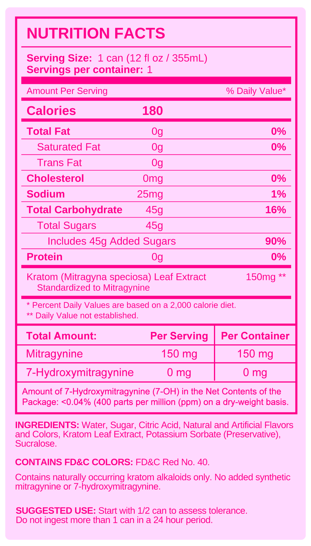 Nutrition facts — Fruit Punch