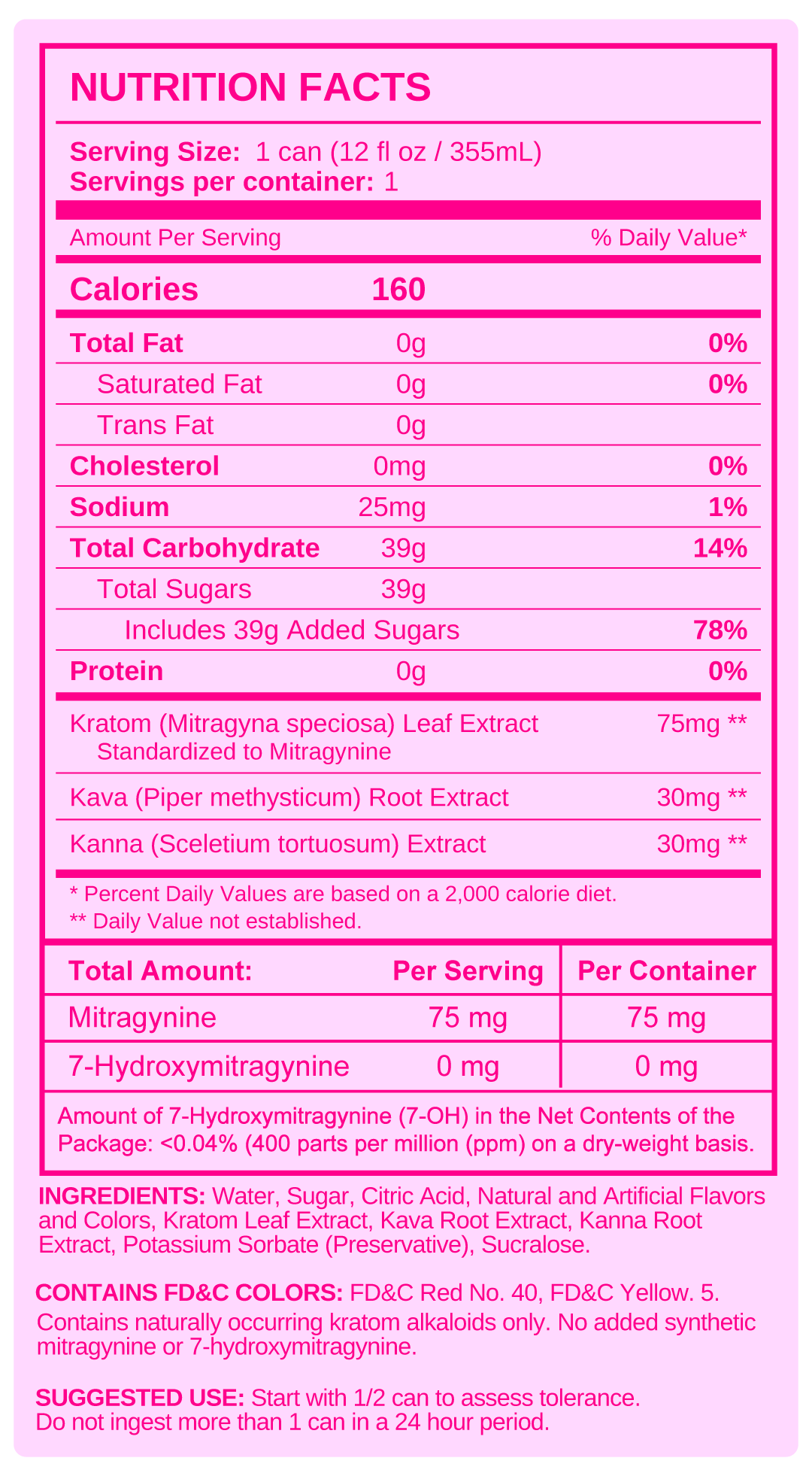 Nutrition facts — Strawberry Kiwi